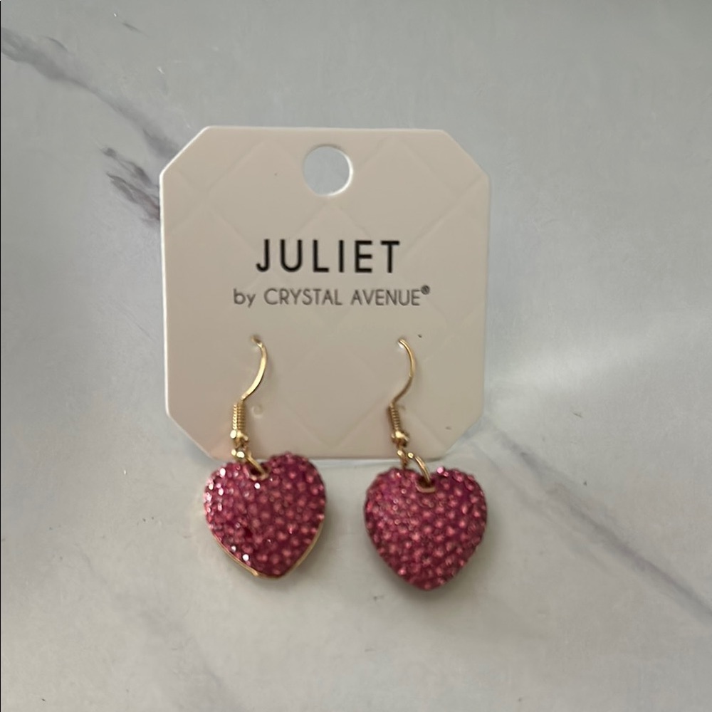 Juliet Pink Heart Earrings - NWT